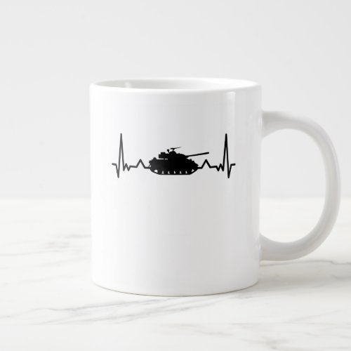 Tank Heartbeat Military Vehicle Gift Mom Dad Giant Coffee Mug