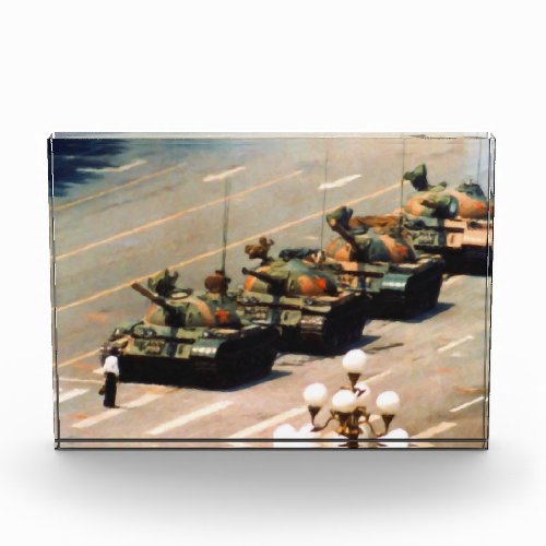 Tank Man Painting Acrylic Cube Award