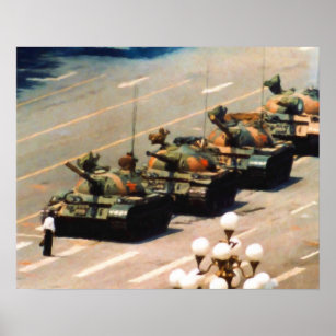 Tank Man Painting Poster