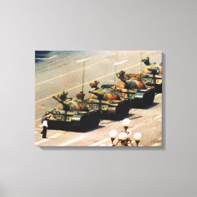 Tank Man Wrapped Canvas Print (Front)