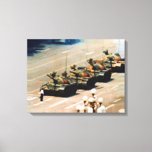 Tank Man Wrapped Canvas Print