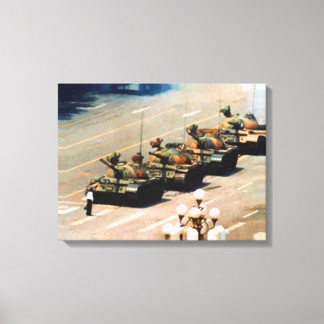 Tank Man Wrapped Canvas Print (Front)