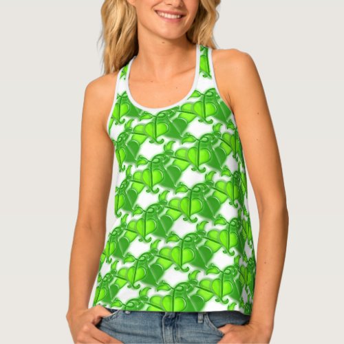Tank Top ao _ Green Ivy Leaves