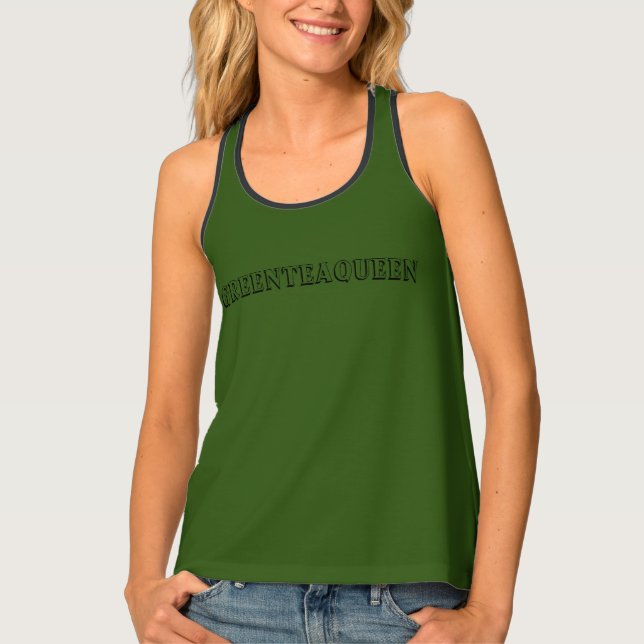 TANK TOP vest womens Green Tea Queen style design (Front)