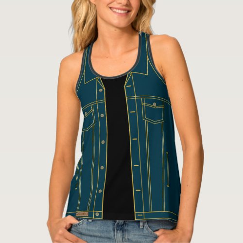 Tank Top with Faux Blue Jeans Jacket _ Your Color