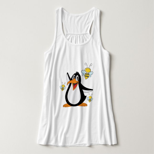 Tank Top Womens Penguin Bumblebee (Design Front)