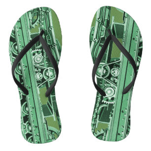 Tank Tracks Steam Shovel crane operator machinery Flip Flops
