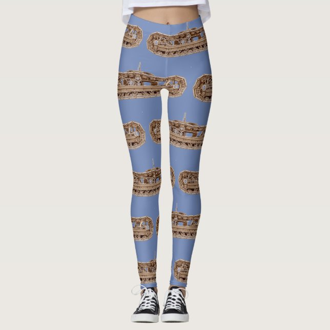 Tank Tracks Steam Shovel Tracks Extra Power Boost Leggings (Front)