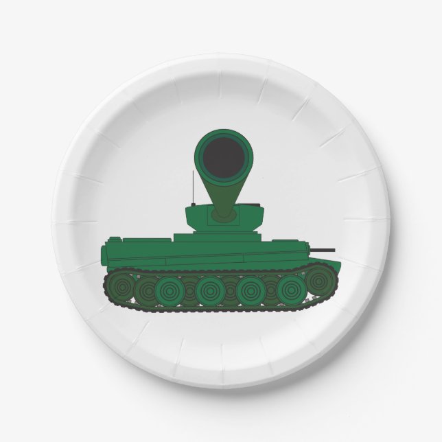 Tank Turret Gun Paper Plates (Front)