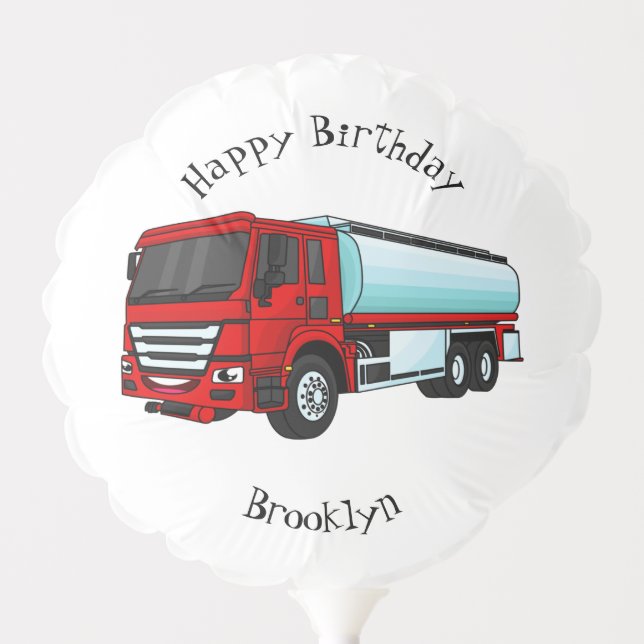 Tanker truck fuel transport cartoon illustration balloon (Front)