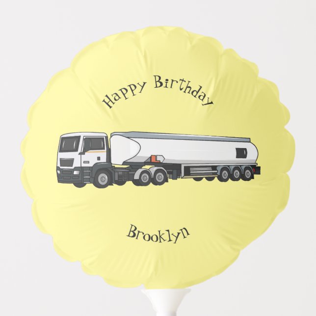 Tanker truck fuel transport cartoon illustration balloon (Front)