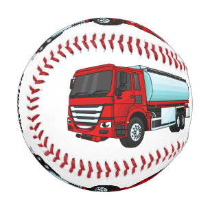 Tanker truck fuel transport cartoon illustration baseball