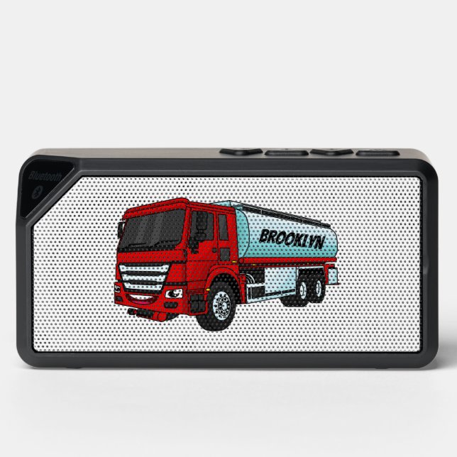 Tanker truck fuel transport cartoon illustration bluetooth speaker (Front)