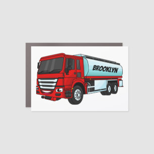 Tanker truck fuel transport cartoon illustration car magnet