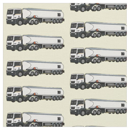 Tanker truck fuel transport cartoon illustration fabric