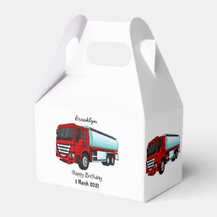 Tanker truck fuel transport cartoon illustration favor boxes