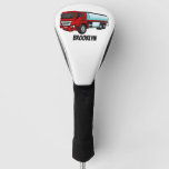 Tanker truck fuel transport cartoon illustration golf head cover