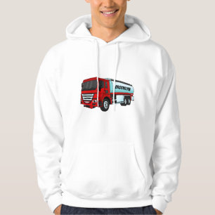 Tanker truck fuel transport cartoon illustration hoodie