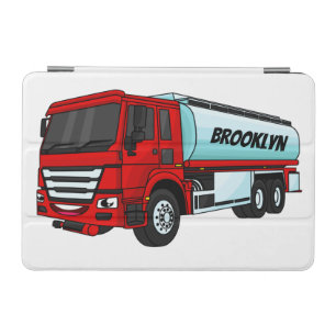 Tanker truck fuel transport cartoon illustration iPad mini cover