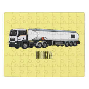 Tanker truck fuel transport cartoon illustration jigsaw puzzle