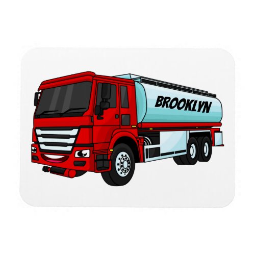 Tanker truck fuel transport cartoon illustration magnet