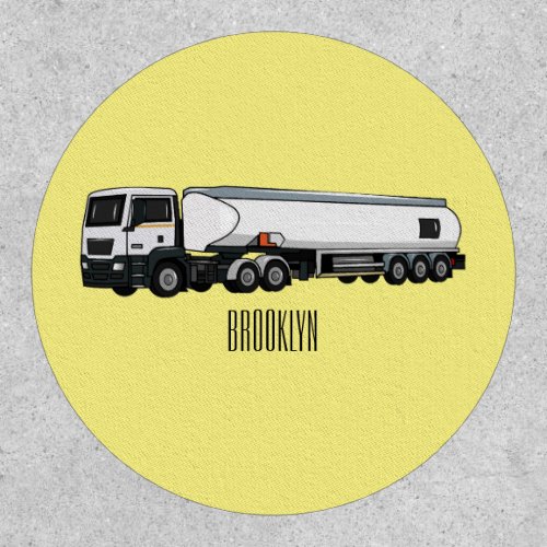 Tanker truck fuel transport cartoon illustration patch