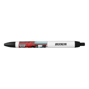 Tanker truck fuel transport cartoon illustration pen
