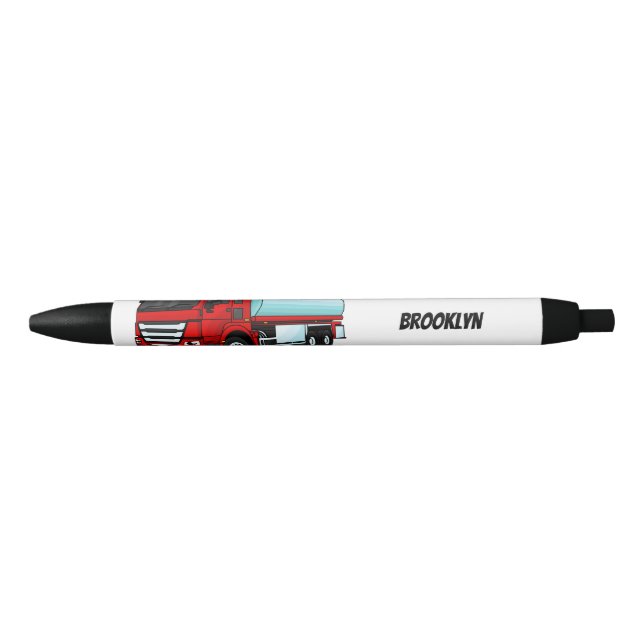 Tanker truck fuel transport cartoon illustration pen (Front)