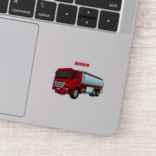 Tanker truck fuel transport cartoon illustration sticker