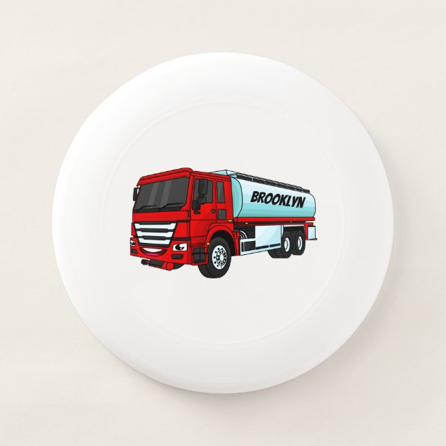 Tanker truck fuel transport cartoon illustration Wham-O frisbee (Front)