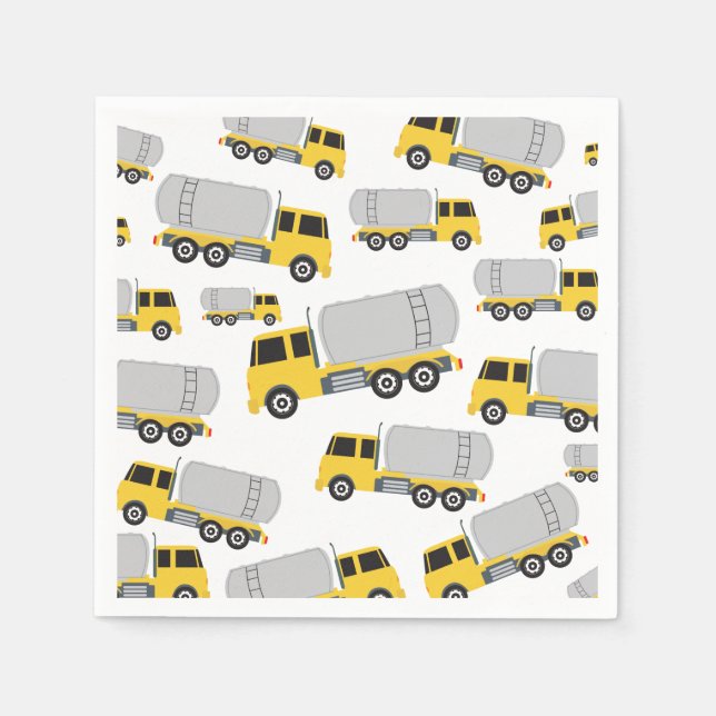 Tanker Truck Transportation Trucks Napkins (Front)