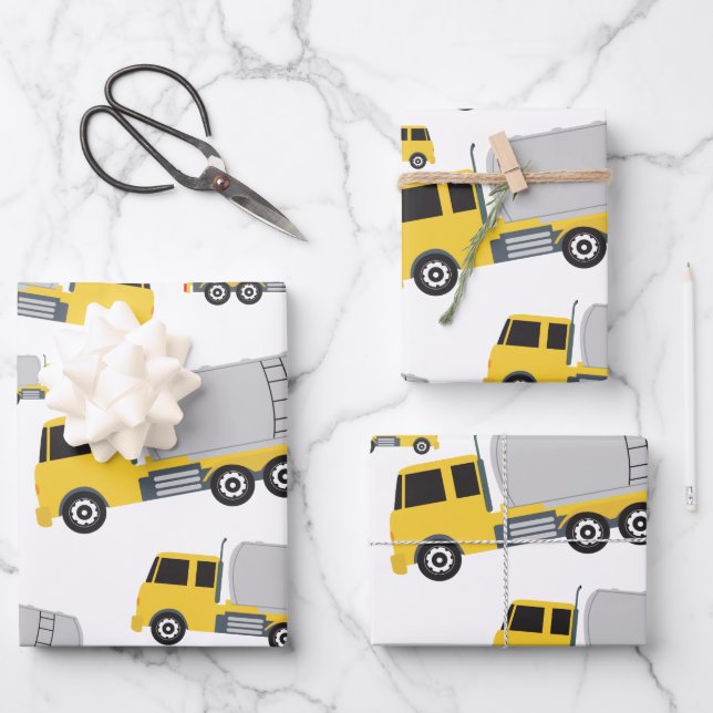 Tanker Truck Transportation Trucks Wrapping Paper Sheets (Front)