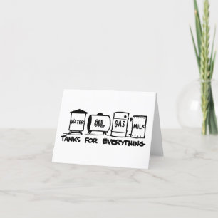 Tanks for everything pun letterpress thank you card