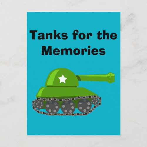 Tanks for the Memories Postcard