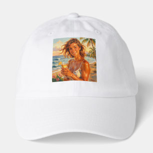 Tanned and Tipsy Party Vibe Beach Glow Art Hat