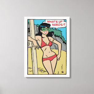 Tanned Beach Bunny Bikini Girl • What's Up Nerds? Canvas Print