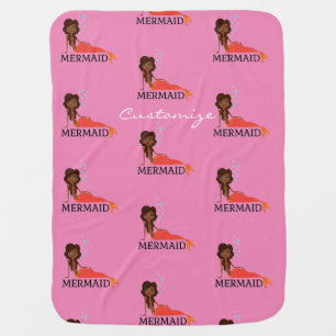 Tanned Brunette Mermaid Thunder_Cove Baby Blanket