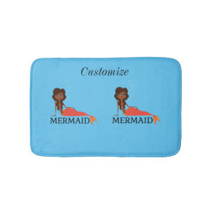 Tanned Brunette Mermaid Thunder_Cove Bath Mat