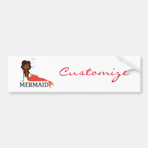 Tanned Brunette Mermaid Thunder_Cove Bumper Sticker