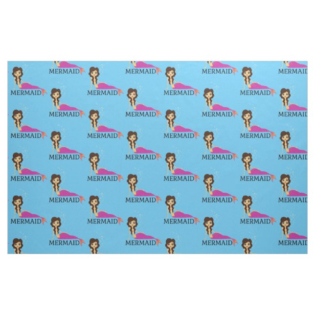Tanned Brunette Mermaid Thunder_Cove Fabric (Fat Quarter)