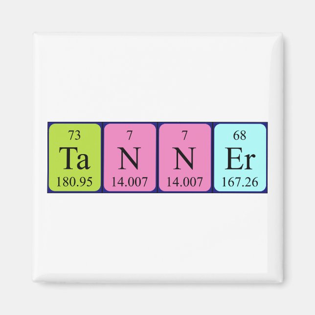 Tanner periodic table name magnet (Front)