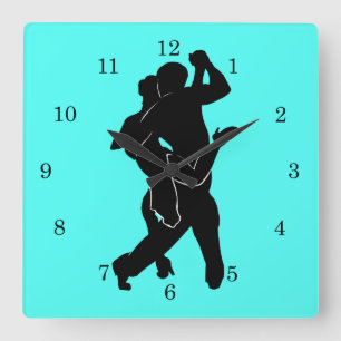 Tanngo Dancers Wall Clock Turquoise - Custom Color