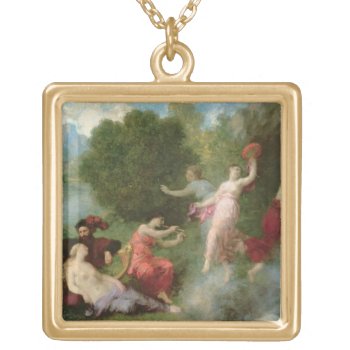 Tannhauser On The Venusberg  1864 (oil On Canvas) Gold Plated Necklace by bridgemanimages at Zazzle