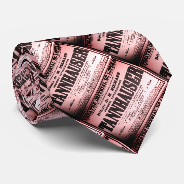 Tannhäuser vintage poster (in French) Neck Tie (Rolled)