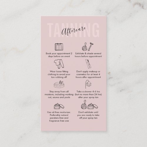 Tanning Aftercare pink soft Business Card