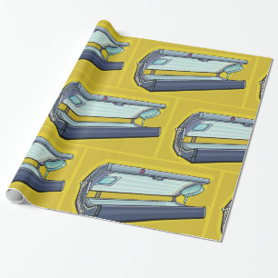 Tanning Bed Retro Spa Wrapping Paper
