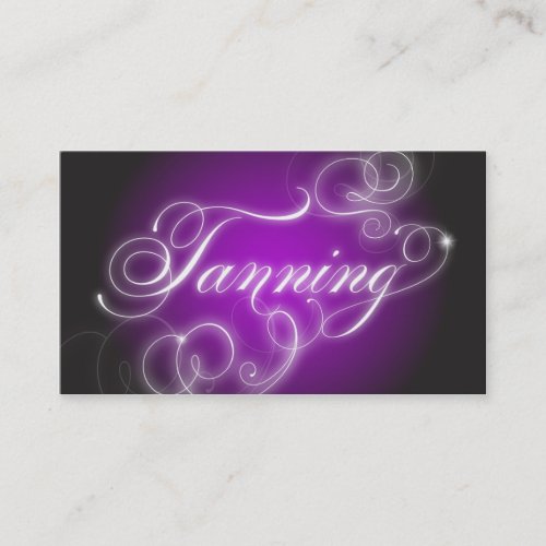 Tanning Business Card Elegant Flourish Glow