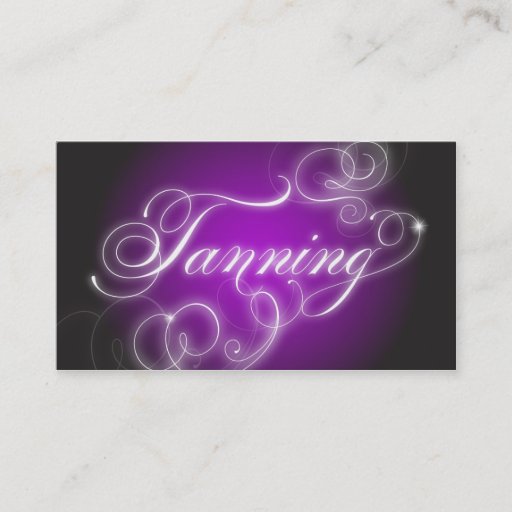 Customizable Tanning Business Card Elegant Flourish Glow