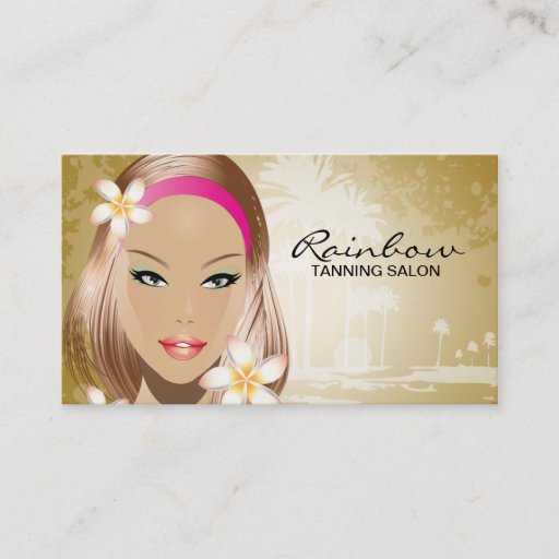 Customizable Tanning Business Card Gold