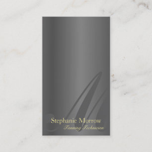 Tanning Business Card Silver & Gold Monogram